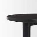Sobi Textured Matte Black Round Metal Accent Table - Default Title