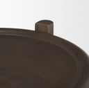 Romi Dark Brown Wood w Bottom Shelf Round Accent Table - Default Title