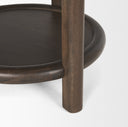 Romi Dark Brown Wood w Bottom Shelf Round Accent Table - Default Title