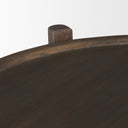 Romi Dark Brown Wood w Bottom Shelf Oval Coffee Table - Default Title