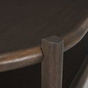 Romi Dark Brown Wood w Bottom Shelf Oval Coffee Table - Default Title