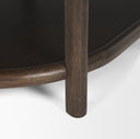 Romi Dark Brown Wood w Bottom Shelf Oval Coffee Table - Default Title
