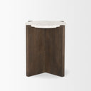 Bianca Dark Brown Wood w Marble Round Accent Table - Default Title