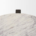 Bianca Dark Brown Wood w Marble Round Accent Table - Default Title