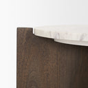 Bianca Dark Brown Wood w Marble Round Accent Table - Default Title