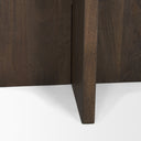 Bianca Dark Brown Wood w Marble Round Accent Table - Default Title