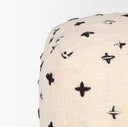 Saanvi Wool w Cream and Black Stitched Cross Patterned Pouf - Default Title