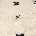 Saanvi Wool w Cream and Black Stitched Cross Patterned Pouf - Default Title