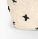 Saanvi Wool w Cream and Black Stitched Cross Patterned Pouf - Default Title