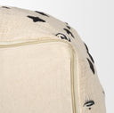 Saanvi Wool w Cream and Black Stitched Cross Patterned Pouf - Default Title