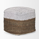 Samiya Jute w White Cotton Pouf - Default Title
