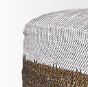 Samiya Jute w White Cotton Pouf - Default Title