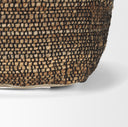 Samiya Jute w White Cotton Pouf - Default Title