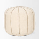 Sachi Beige w Stitching Pouf - Default Title