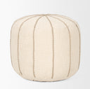 Sachi Beige w Stitching Pouf - Default Title