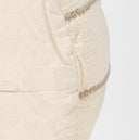 Sachi Beige w Stitching Pouf - Default Title