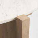 Bianca Light Brown Wood w Round Marble Top Coffee Table - Default Title