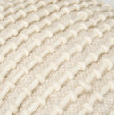 Sakaye Beige w Cream Stitched Patterned Pouf - Default Title