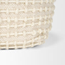 Sakaye Beige w Cream Stitched Patterned Pouf - Default Title