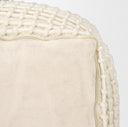 Sakaye Beige w Cream Stitched Patterned Pouf - Default Title