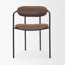 Parker Muted Brown Faux Leather w Black Metal Dining Chair - Default Title