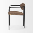 Parker Muted Brown Faux Leather w Black Metal Dining Chair - Default Title