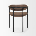 Parker Muted Brown Faux Leather w Black Metal Dining Chair - Default Title