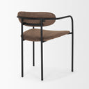 Parker Muted Brown Faux Leather w Black Metal Dining Chair - Default Title
