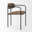 Parker Muted Brown Faux Leather w Black Metal Dining Chair - Default Title