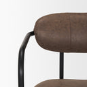 Parker Muted Brown Faux Leather w Black Metal Dining Chair - Default Title