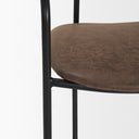 Parker Muted Brown Faux Leather w Black Metal Dining Chair - Default Title