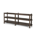 Romi Dark Brown Wood w 3 Shelves Oval Console Table - Default Title
