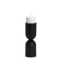 Qamra Medium Black Metal Pillar Candle Holder - Default Title