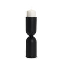 Qamra Tall Black Metal Pillar Candle Holder - Default Title