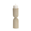 Qamra Tall Beige Textured Metal Pillar Candle Holder Candle Holder - Default Title