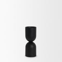 Qamra Short Black Metal Pillar Candle Holder - Default Title