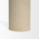 Qamra Short Beige Textured Metal Pillar Candle Holder - Default Title