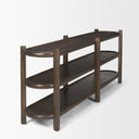 Romi Dark Brown Wood w 3 Shelves Oval Console Table - Default Title