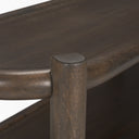 Romi Dark Brown Wood w 3 Shelves Oval Console Table - Default Title