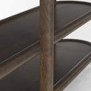Romi Dark Brown Wood w 3 Shelves Oval Console Table - Default Title