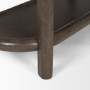 Romi Dark Brown Wood w 3 Shelves Oval Console Table - Default Title
