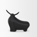 Radu Large Matte Black Metal Bull Decorative Object - Default Title