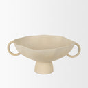 Radka Beige Textured Large Metal Decorative Bowl - Default Title