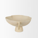 Radka Beige Textured Large Metal Decorative Bowl - Default Title