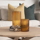 Dawn Short Amber Glass Vase - Default Title