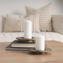 Vivian Gold Metal and Glass Hurricane Candle Holder Set of 2 - Default Title