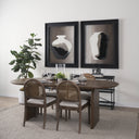 Isla Oval Dining Table wDark Brown Wood Top Arched Legs - Default Title