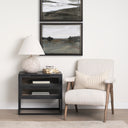 Sloan Black Wood WBlack Metal Frame Side Table - Default Title