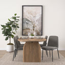 Eve Dining Chair w Gray Fabric Matte Black Metal - Default Title