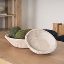 Nikita Set of 2 Large Light-Wash Reclaimed Wood Bowls - Default Title